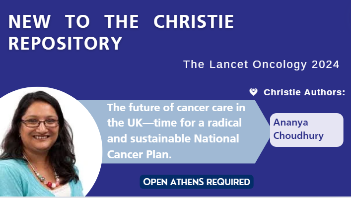 An Important Read‼️ - A Policy Review The future of cancer care in the UK—time for a radical and sustainable National Cancer Plan👉🏾bit.ly/3QIM9OC 👉🏾#ChristieResearchers @achoud72 @TheChristieNHS @TheChristieSoO @UoM_DCS @OfficialUoM @TheLancetOncol #TeamScience