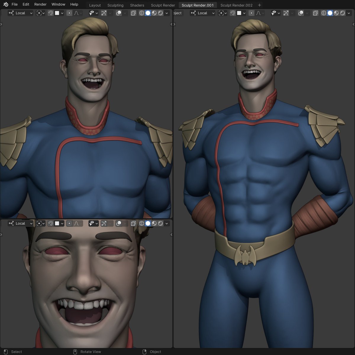 I Sculpted Homelander on Twitch from the Boys 🦸‍♂️🦹💜📷! #3dart # ...
