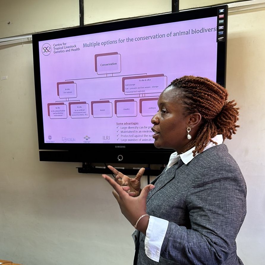 Christine Muhonja @ctlgh_info @ILRI discusses the potential of #geneticengineering and #stemcell technology for #biodiversity conservation. #SBSTTA26 @UNBiodiversity