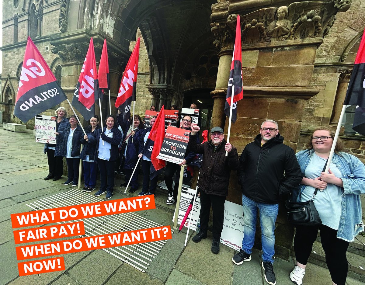 Another morning on the picket line, our members working for West Dunbartonshire Council in Home Care deserve better, pay them what they’re worth!