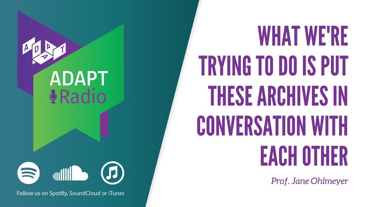 This month's #ADAPTRadio podcast looks at new project #VOICES, which uses #AI to uncover the untold women's experiences of extreme trauma & civil war in early modern Ireland. Our expert guests are Erasmus Smith's Prof of Modern History, @janeohlmeyer & Prof Declan O'Sullivan