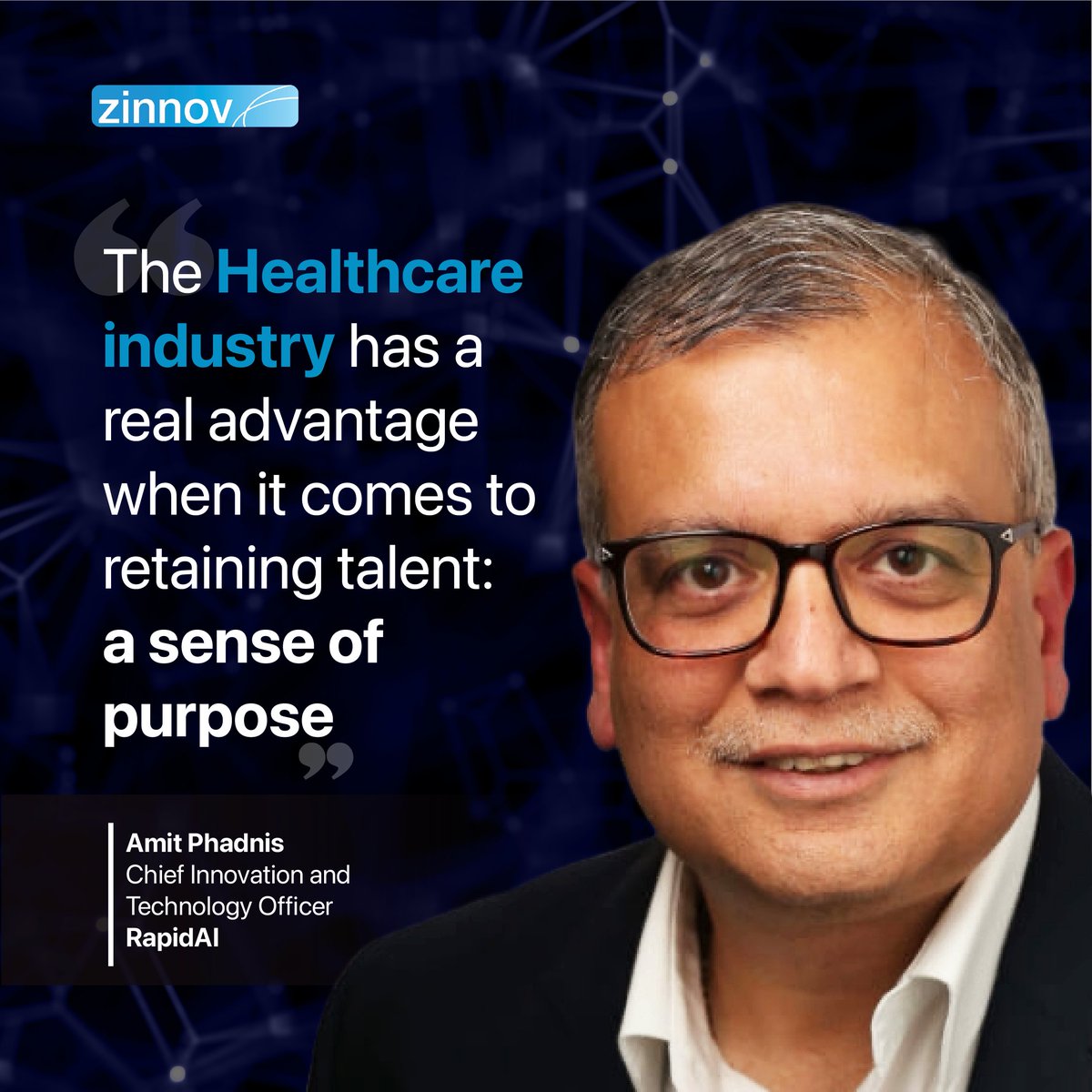 In the recent episode of #Zinnovpodcast, Amit Phadnis, RapidAI, talks to Pari Natarajan, CEO, Zinnov about the promise of #AI and the challenges it brings in terms of accuracy, #Healthcare talent retention strategies, and more. Tune in now: bit.ly/3WfsNnS