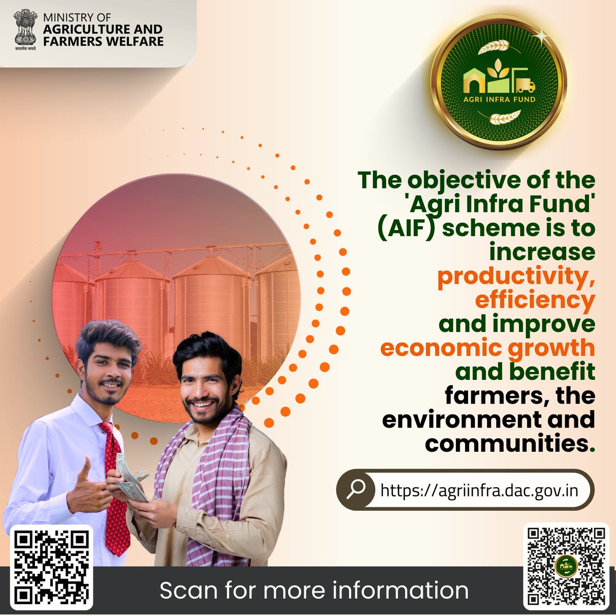 @agriinfrafund aims to provide long-term financial assistance to farmers, Agripreneurs, start-ups, SHGs, FPOs, PACs, etc for building infrastructure for the post-harvest stage. Apply on agriinfra.dac.gov.in #agriinfrafund #agrigoi #agricultureindia #startup #agripreneurs