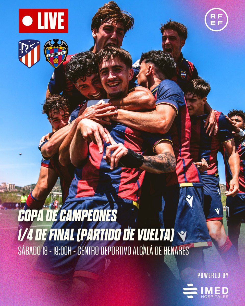 💥 Con ganas de la vuelta de los cuartos de #CopaDeCampeonesJuvenil 

🗓️ Sábado 18
🆚 <a href="/AtletiAcademia/">Atleti Academia</a> 
⏱️19 horas
📍Centro deportivo Alcalá de Henares 
💻 Youtube 

#OrgullGranota