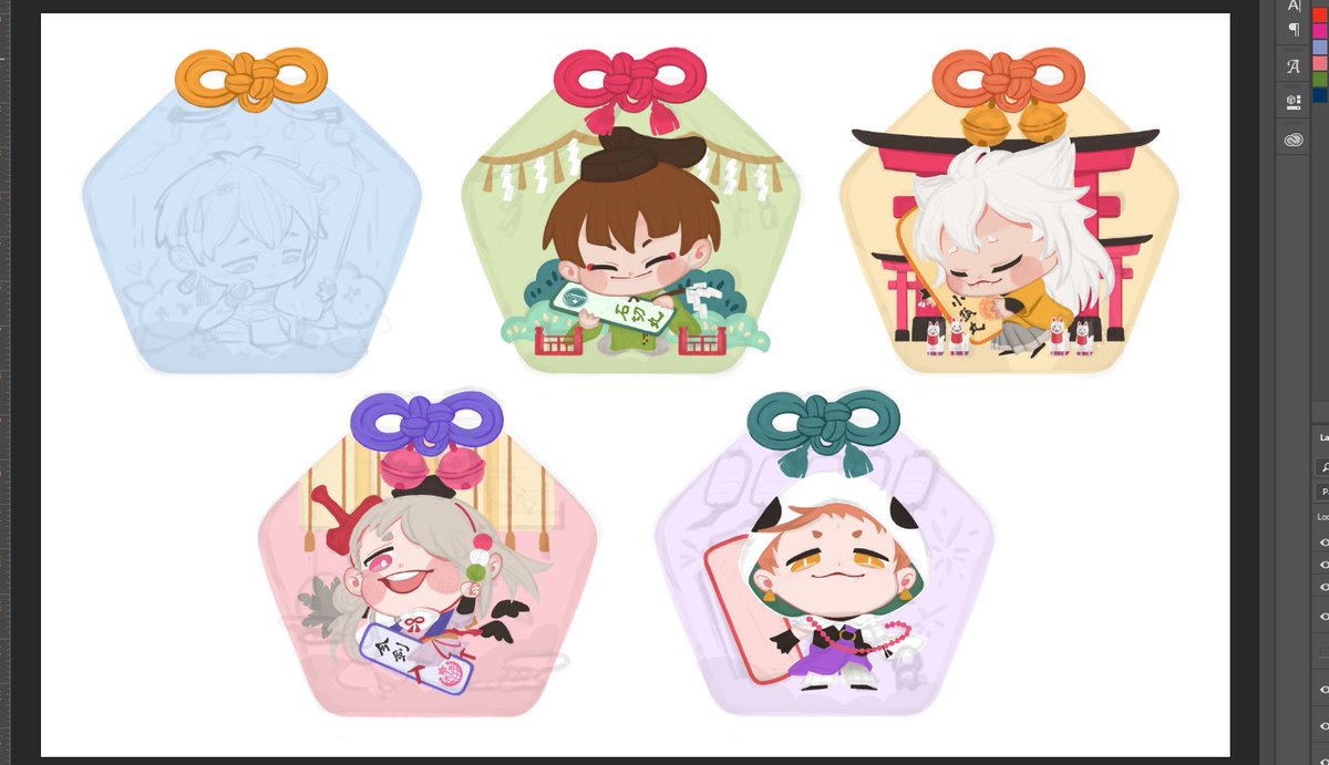 wip #刀剣乱舞 #今剣 #石切丸 #小狐丸 #岩融 #三日月宗近 #三条