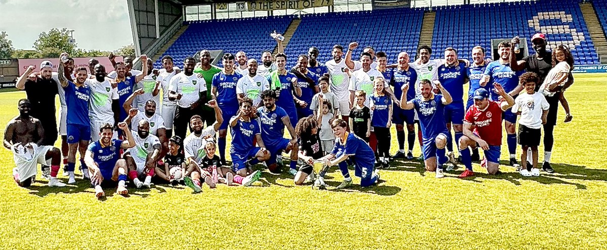 Very emotional day yesterday at <a href="/shrewsburytown/">Shrewsbury Town FC</a> with <a href="/FRESHEGOKID/">Fresh Ego Kid</a> watching <a href="/Big_Hec35/">Michael Hector</a> playing for <a href="/freshegofc/">FRESH EGO FC</a> in memory of the wonderful Marvin Morgan ❤️👊🏾 He left us too soon