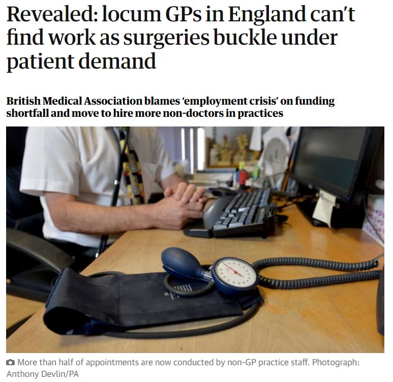 “I’ve heard from locums who have been working for 10 years and their work has gone overnight. Many surgeries simply cannot afford to hire the GPs they need.” @msteggy speaking up for our members in the Observer this weekend theguardian.com/society/articl…