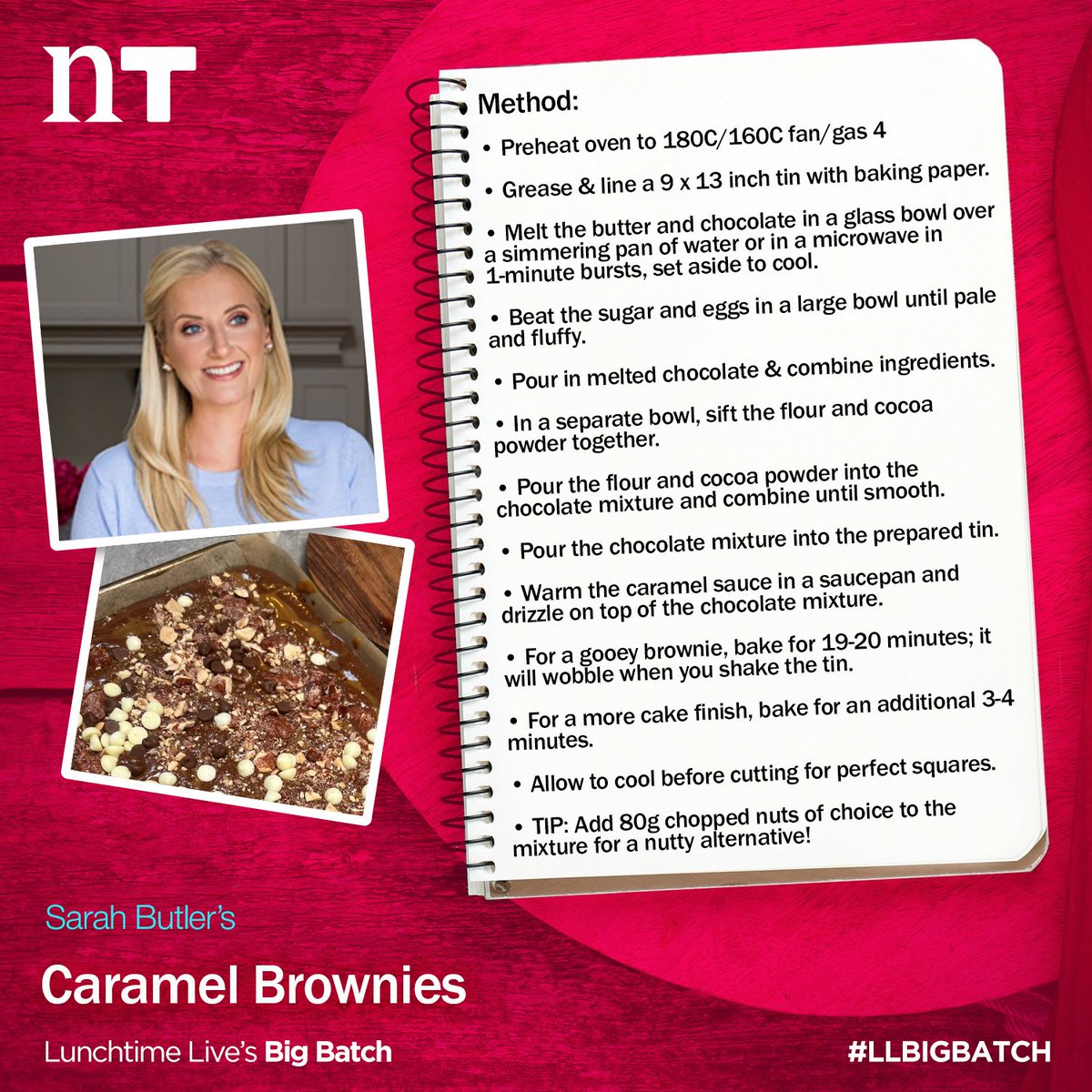 <a href="/ButlerPodcast/">Sarah Butler at Home Podcast</a> And for dessert, why not try these caramel brownies? The kids will love them!

#LLBigBatch