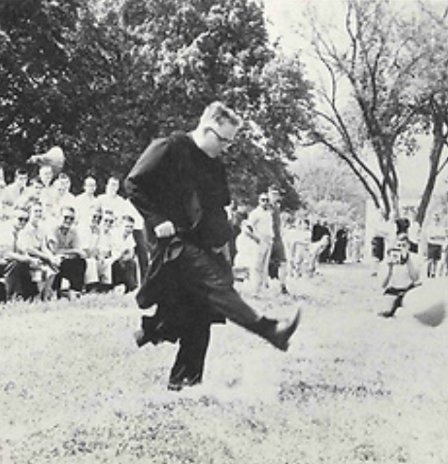 May 13, 1962 – St. Benedict’s club soccer team defeats Meierhoff International of Kansas City 3-0 on the campus football field. It is believed to the college’s first match against an outside opponent. Dick Wittman, professor of Latin, is the faculty sponsor.