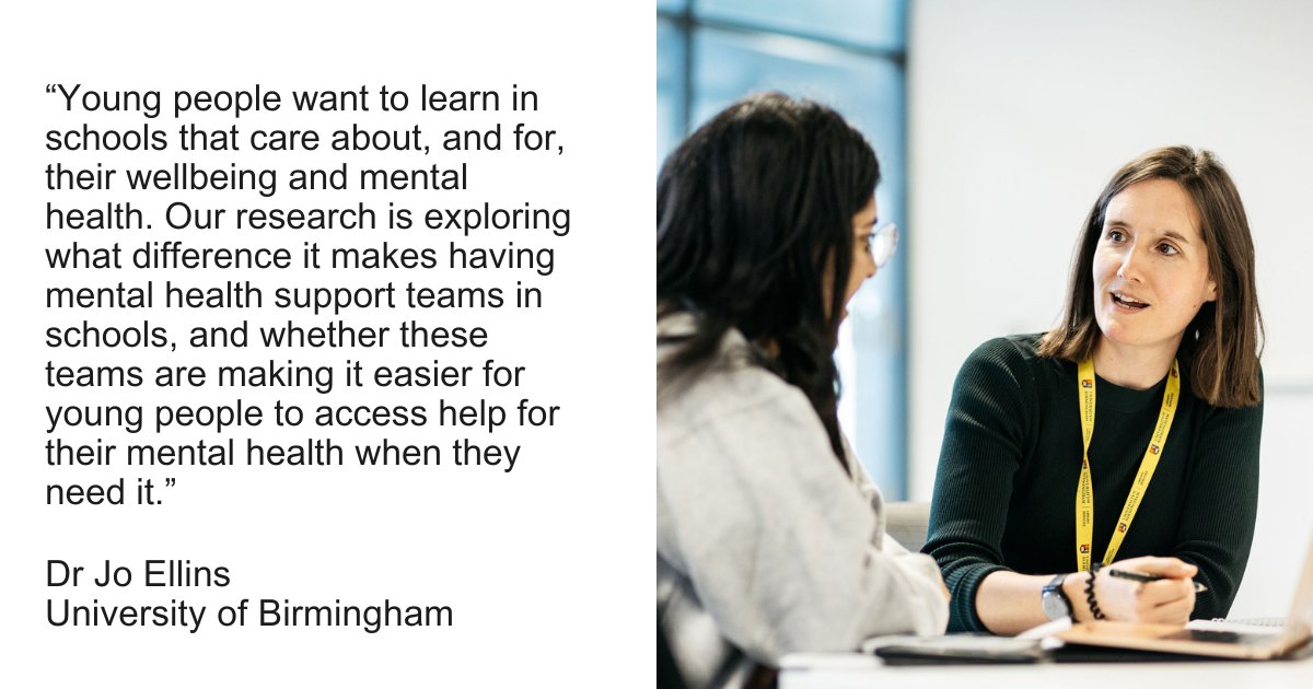 This #MentalHealthAwarenessWeek, we're shining a light on key research led by @DrJoEllins. Early evaluation of the government's children and young people's mental health programme asks 'What happens when we put mental health support teams in schools?' ➡️ birmingham.ac.uk/research/brace…