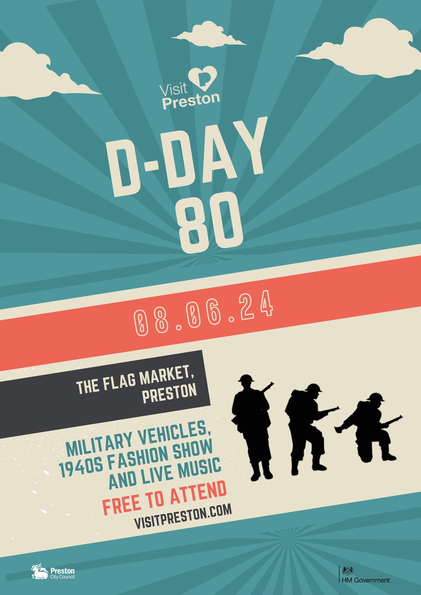 #Preston is gearing up for a significant event on Saturday, June 8th, as the city prepares to honour the 80th anniversary of the historic D-Day landings. The 'D-Day 80 Celebration' event will take place at The Flag Market and The Guild Hall from 1pm until 4pm, offering a