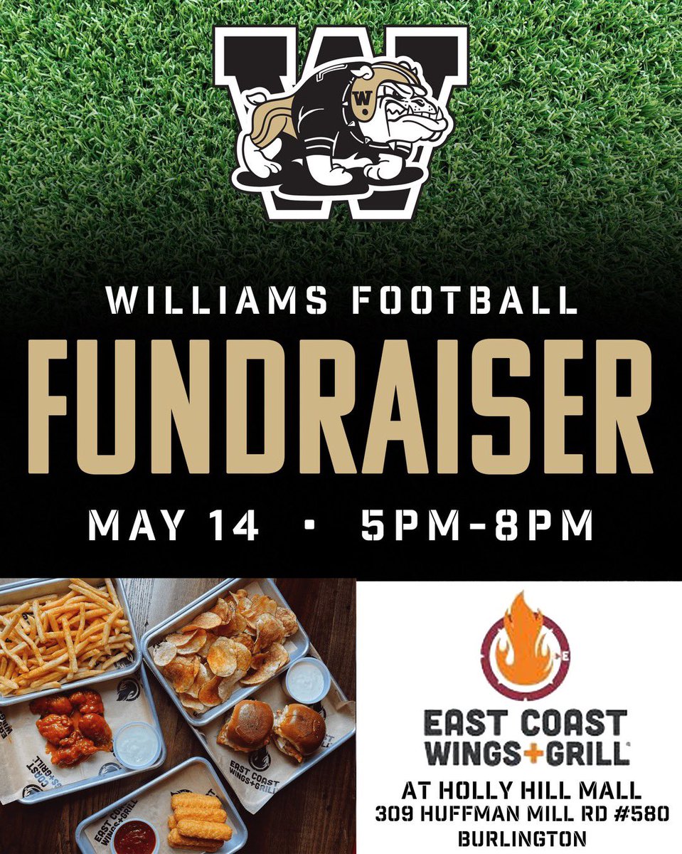 Come support the team tomorrow at East Coast Wings!! @ABSSPublic @TMSTrojans @WMWHS @BoosterWilliams @WHSDawgstrong @dawgs_bite @DawgAthletics