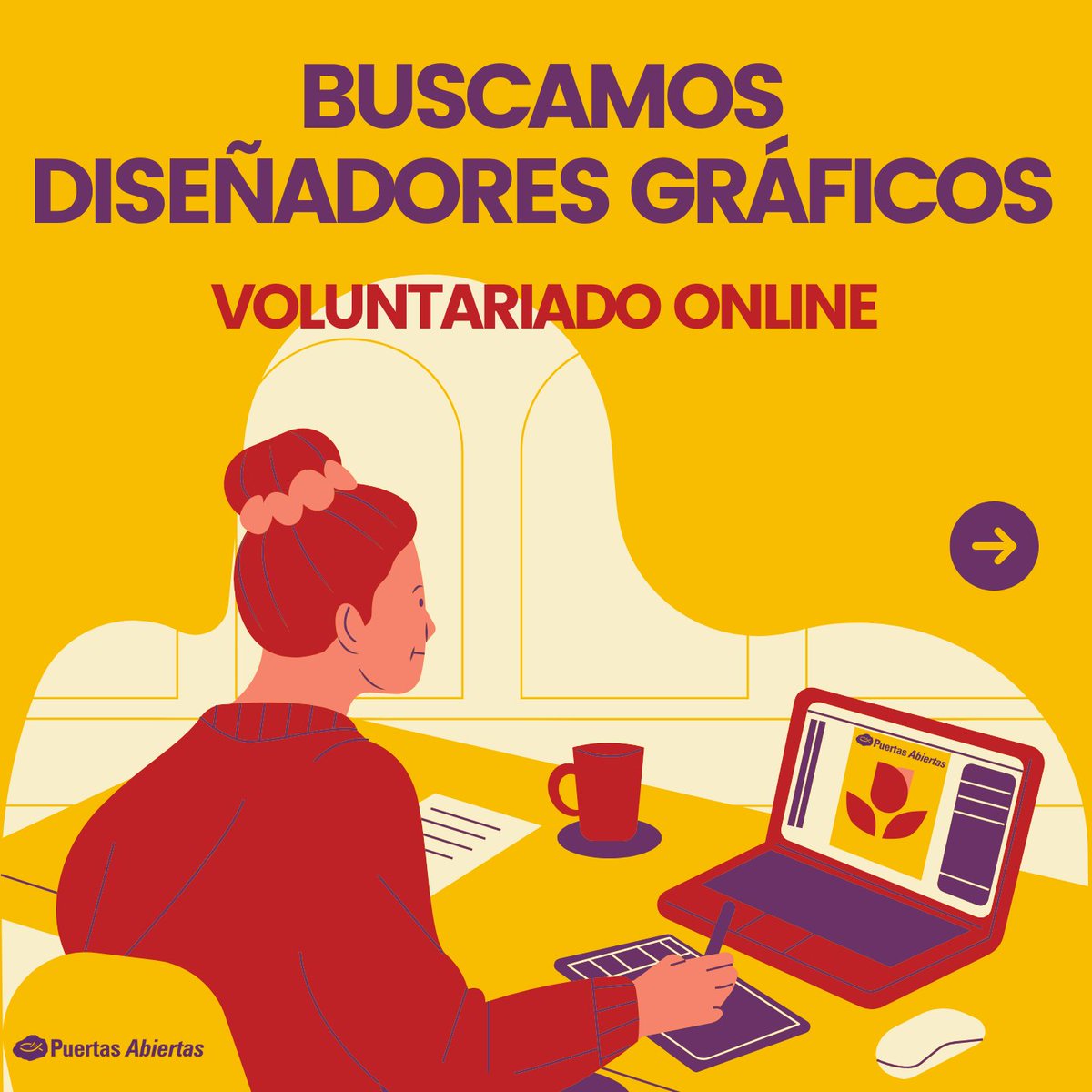 🔴 BUSCAMOS VOLUNTARIOS ONLINE CON ALTA CAPACIDAD PARA EL DISEÑO GRÁFICO

🖼️ ¿Te quieres unir a contar las historias de los cristianos perseguidos a través de imágenes?

puertasabiertas.org/voluntariado
#UnoConEllos #IglesiaPerseguida #PuertasAbiertas #Voluntariado #DiseñoGrafico