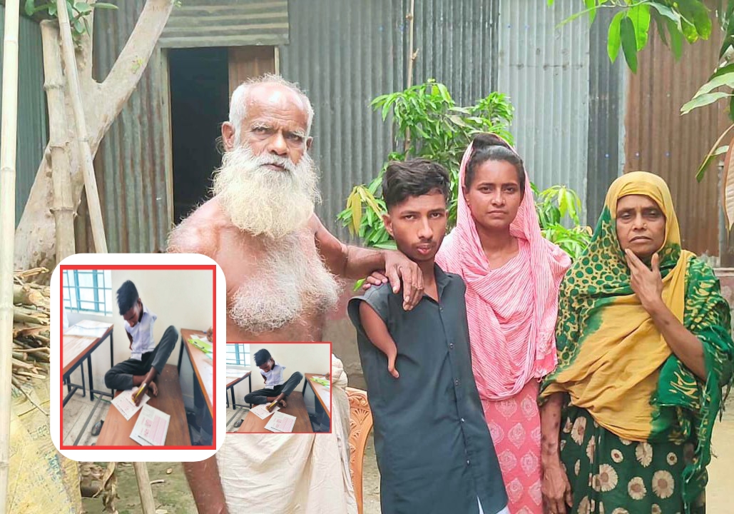 পা দিয়ে লিখে সিয়ামের এসএসসি পরীক্ষায় জয়