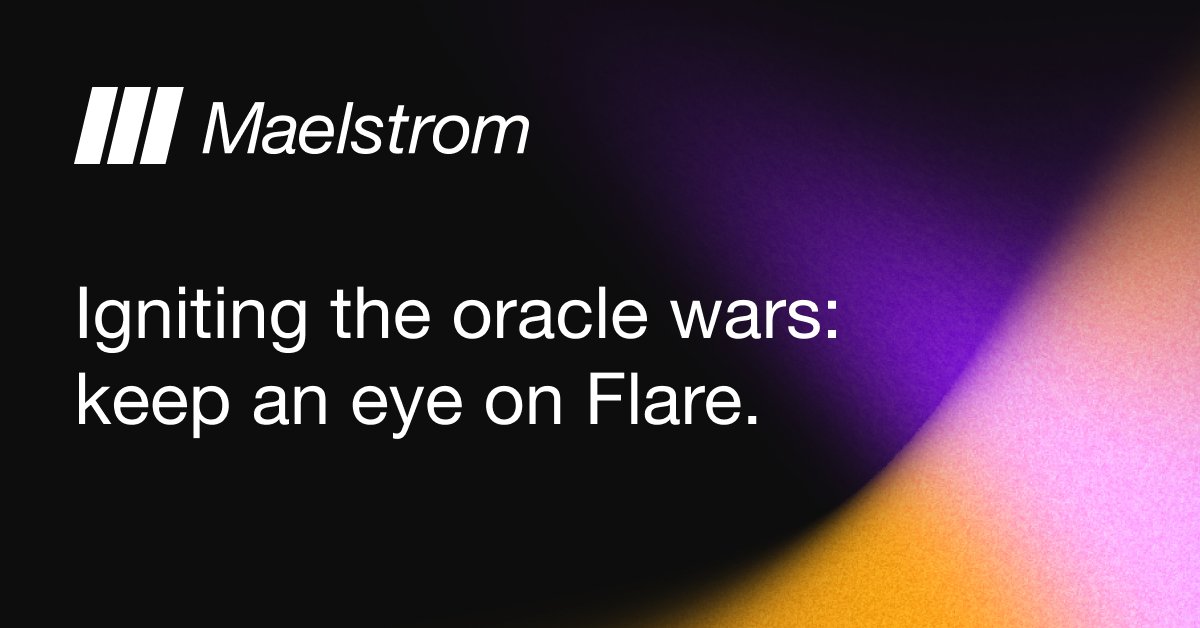 'What has caught our eye is dark horse oracle protocol Flare, which combines functionality comparable to Chainlink and Pyth with aspects of an entirely sovereign L1.' @CryptoHayes' fund Maelstrom discusses @FlareNetworks: maelstromfund.substack.com/p/igniting-the…