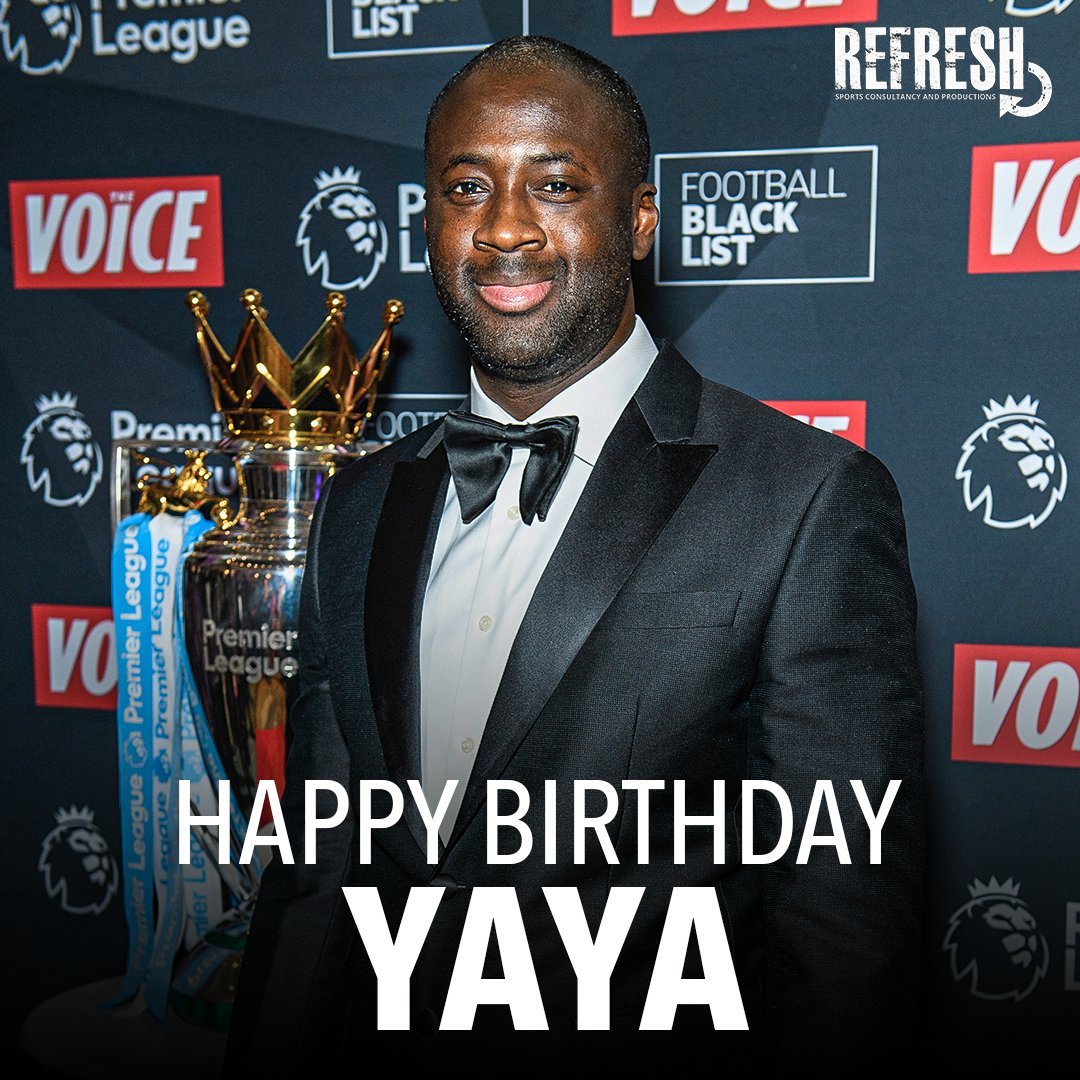 🎉 The entire team at Refresh Sports would like to wish a big Happy Birthday to our client @YayaToure - have a brilliant day!