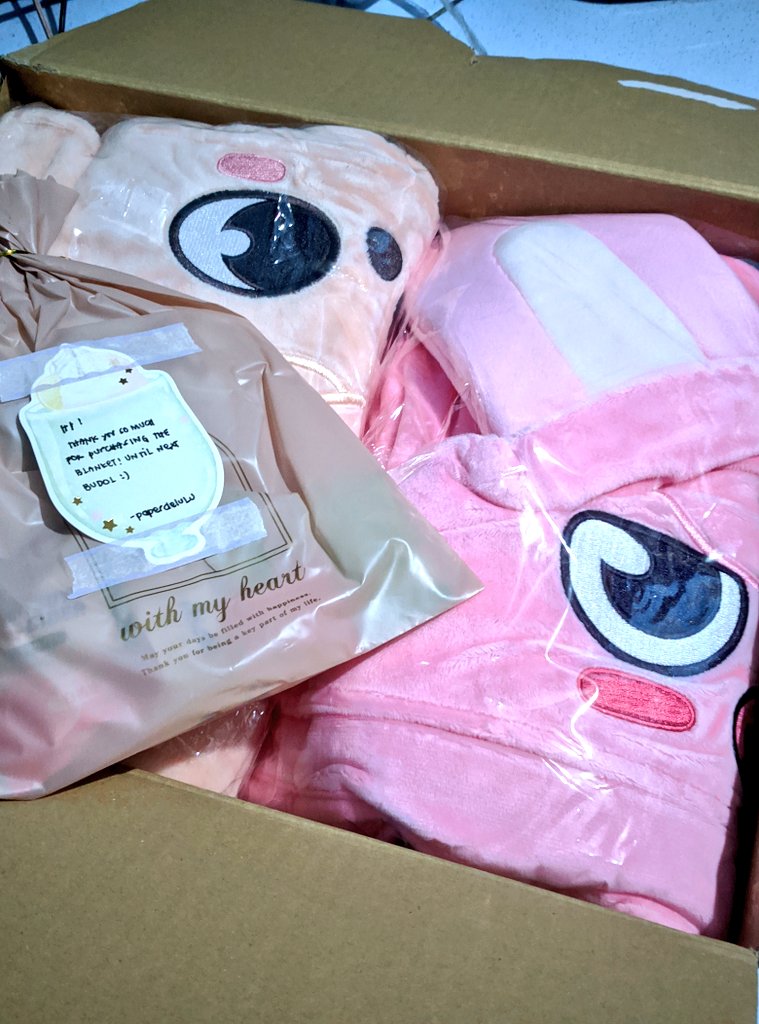 mayflyy_1997's tweet photo. Office attire who? SKZOO BLANKETS padin hahahahahahaha thank youuuu unnieee @paperdelulucart more budols pa po I guess? 
@binibinnie18 shirt naman sunod hahahahaha. 

#AryaFeedbacks #AryaMails https://t.co/Z24hMVuWi5