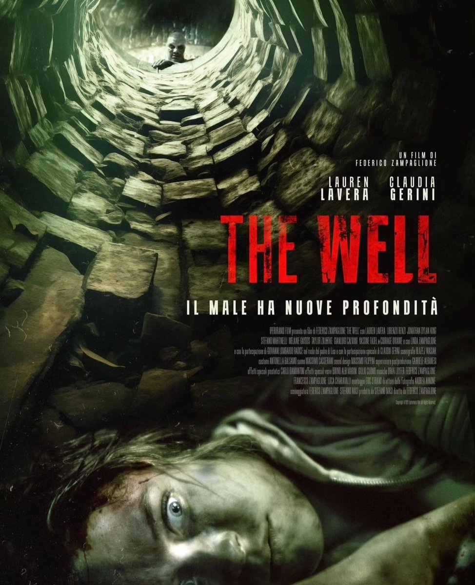 #FedericoZampaglione, @Tiromancino, ha diffuso la notizia che il film horror da lui diretto, #TheWell, interpretato dalla star di #Terrifier #LaurenLaVera, uscirà nei nostri cinema il 18 luglio distribuito da Iperuranio Film in collaborazione con CG Entertainment.