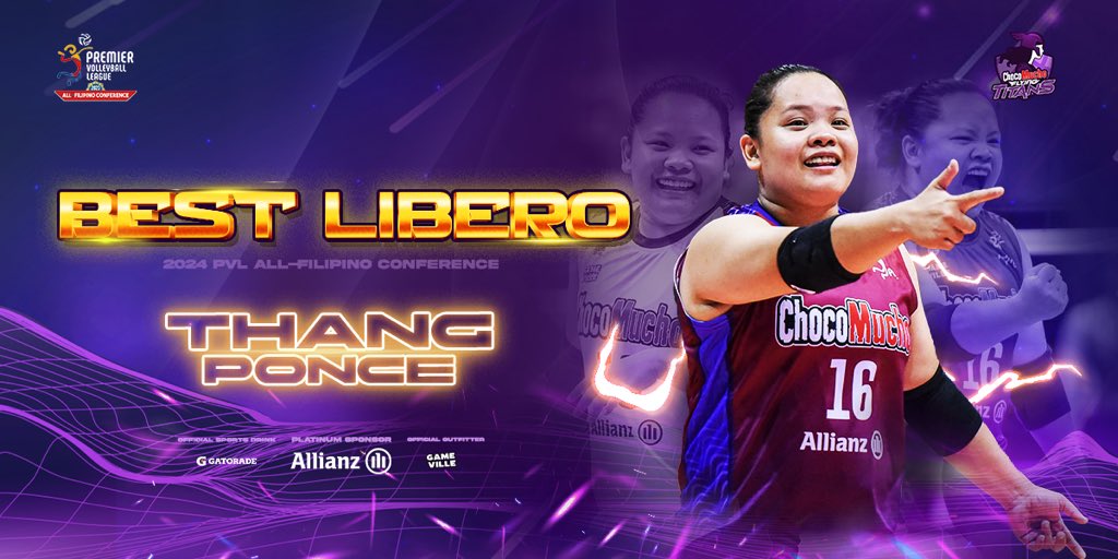 Choco Mucho Flying Titans’ TRIPLE THREAT: Best Outside Spiker - Sisi Rondina Best Middle Blocker - Maddie Madayag 2x Best Libero - Thang Ponce Congratulations, Titans! It was a well-fought conference! 🫡 #ChocoMucho #CMFT #TitanPride #PVL2024