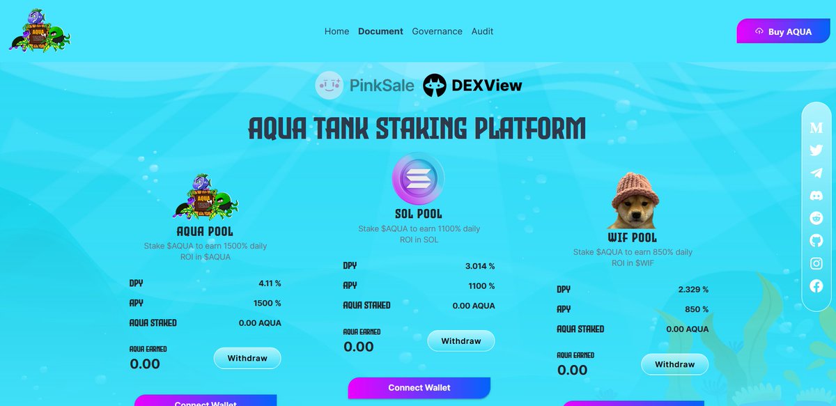 🔥We'd like to extend a warm welcome to the AQUA TANK team from all of us here at #Pinksale. 👌At Pinksale we focus on supporting projects for continued growth post launch, success is inevitable. 🚀 Check them out below: pinksale.finance/solana/launchp… #SOL #BNB #BTC