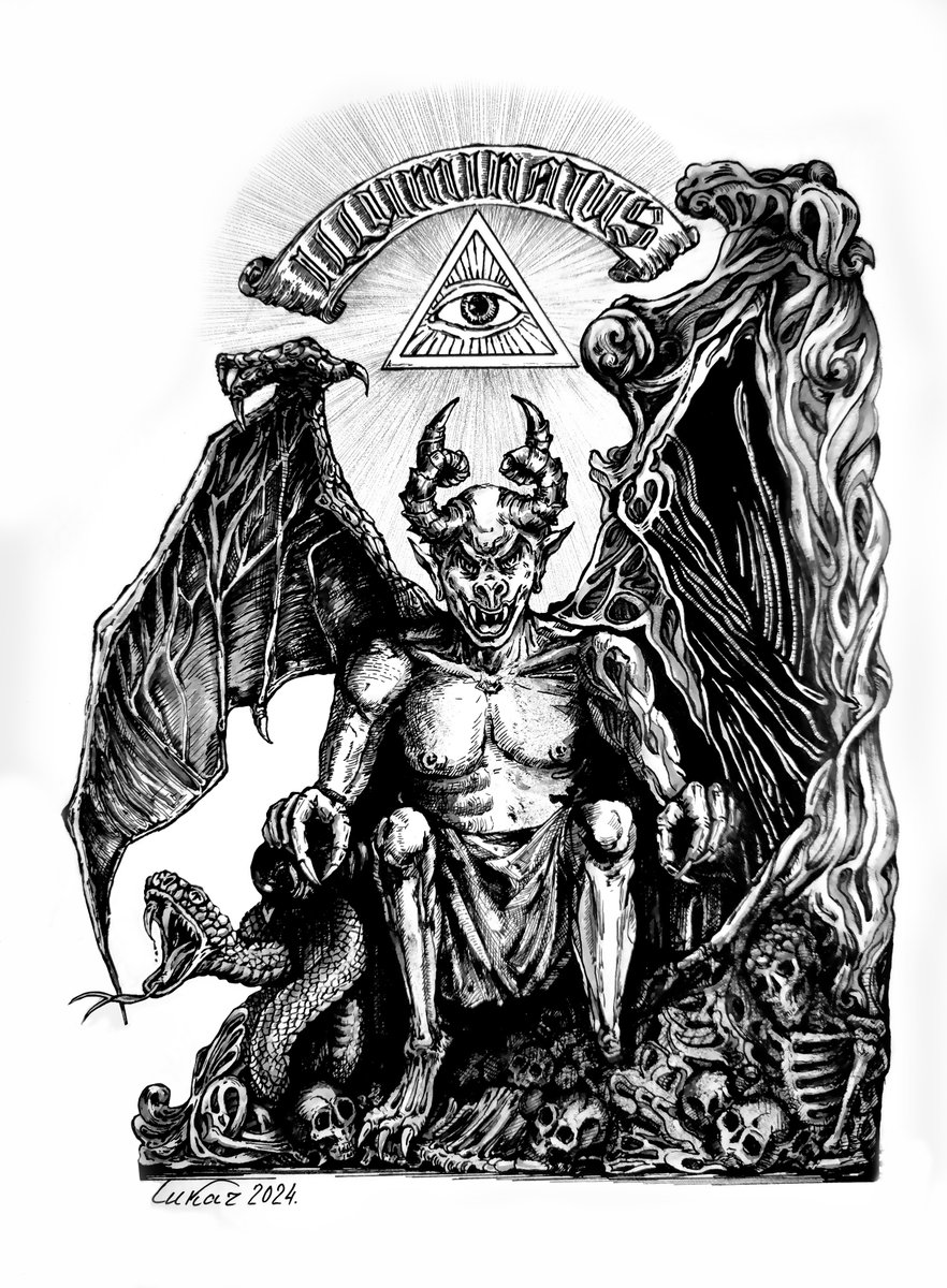 Ink artwork completed 🤘
.
 ☑️ 'Baphomet' ☑️
.
🖊️ Ink, pen, pencil, paper, physical work, size A4.
.
Will be minted in a one-of-a-kind 1/1 copy!
.

 #nftart #nftartwork #NFTcollections #NFTCommumity #artwork #Baphomet #illuminati
