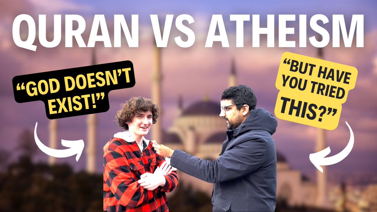 🎥 Watch our latest video We asked atheists in London if they’ve even TRIED to find God… 🔸 Without SEARCHING, you can’t deny God’s existence! This is the Quran’s message👇🏼 🔗 youtu.be/G0V7Q32TJxA?si…