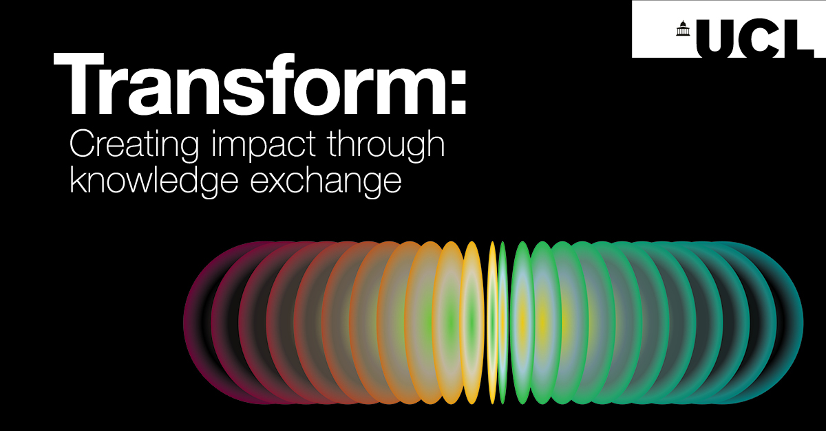 Introducing Transform, our collection of resources to help @ucl staff create impact through knowledge exchange. Launching on 10 June, there will be four days of short workshops and panel discussions, as well a growing library of digital resources: bit.ly/3ypaSkM