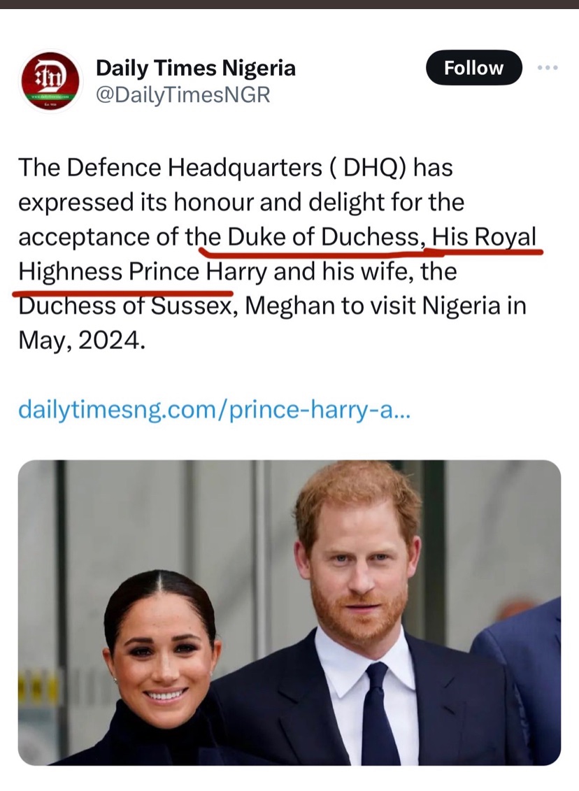 #MeghanMarkle’s PR team are frantically pushing out so many articles for her that her now “#HISBAND the #DukeOfDuchess” is just a simple accessory 👜 🤡🤣👍