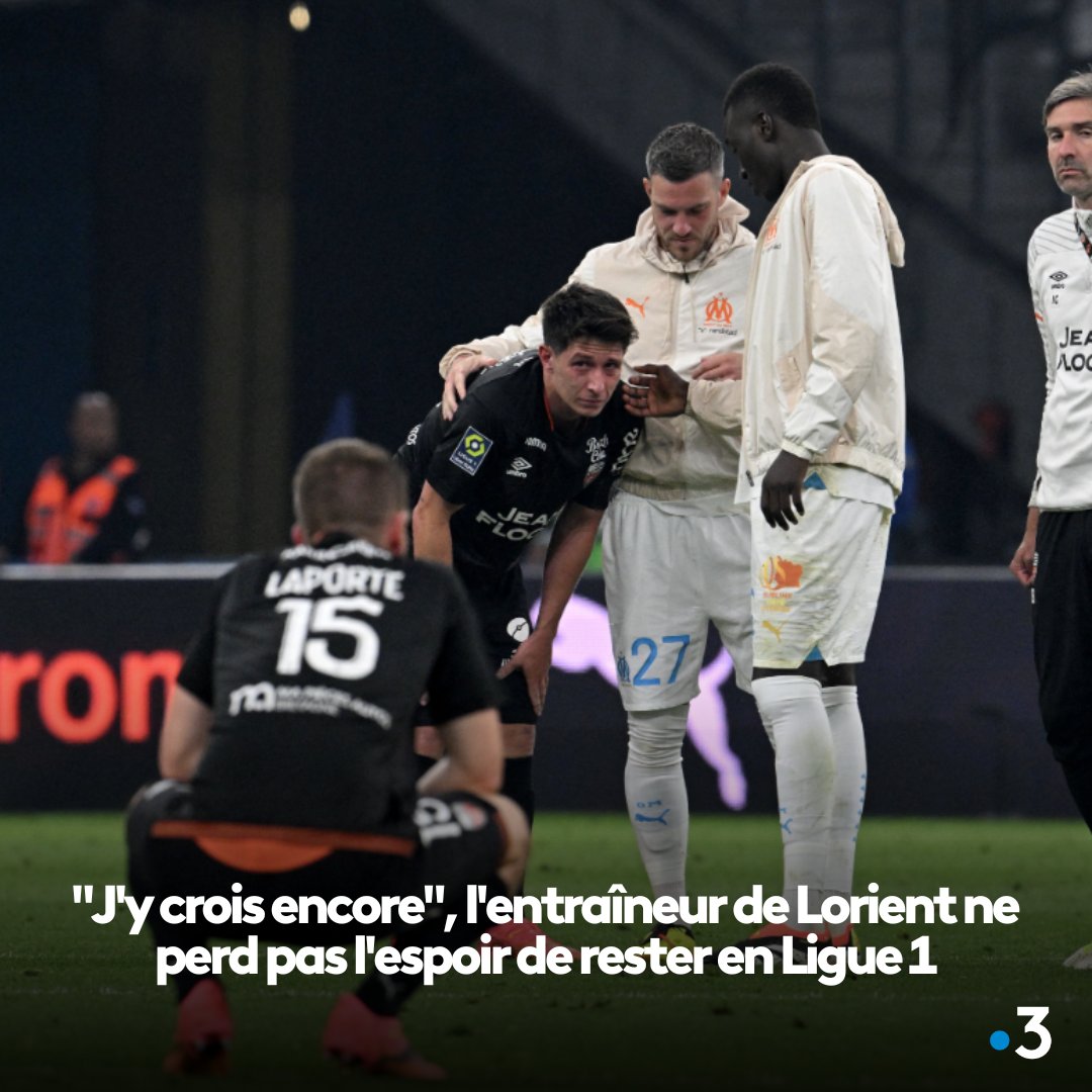 FOOTBALL. 'J'y crois encore', l'entraîneur de Lorient ne perd pas l'espoir de rester en Ligue 1 Article à lire ici : france3-regions.francetvinfo.fr/bretagne/morbi…