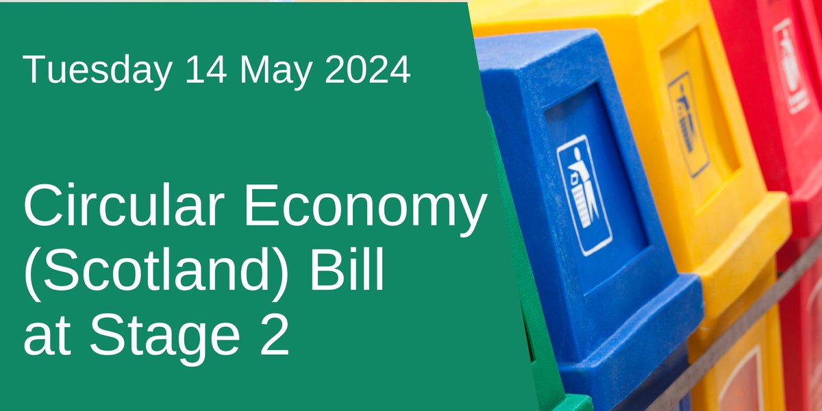 Tomorrow, we'll continue our consideration of Stage 2 amendments to the Circular Economy (Scotland) Bill. Starting at 8.30am 👉ow.ly/wXgb50RBacK