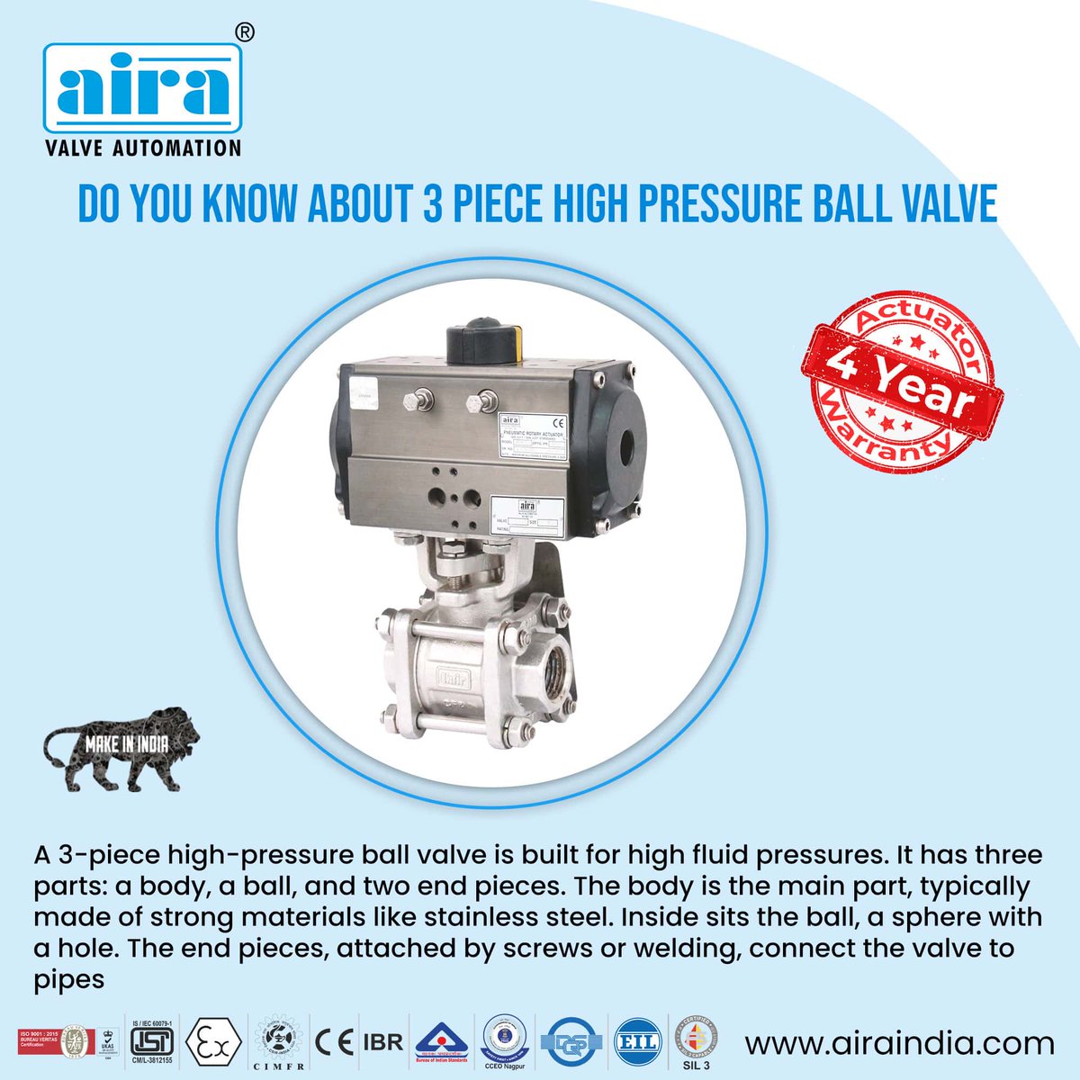 Meet the 3 Piece High Pressure Ball Valve! 💥 Strong, reliable, and built to handle extreme conditions comfortably. Perfect for oil, gas, and more.

#AiraEuro #HighPressureBallValve #BallValve #Trending #TrendingNow #Manufacturer #Exporter #Oem #MakeInIndia #G20 #India