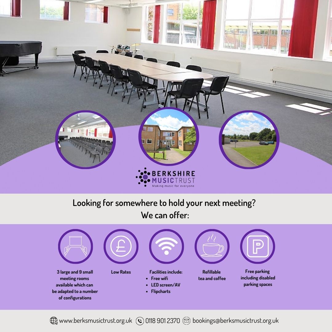 Looking for a venue to host your next meeting? Look no further! Our external rooms are available for hire at our Reading Music Centre. Contact us today to learn more and start planning your next event! loom.ly/XOqVoMk
