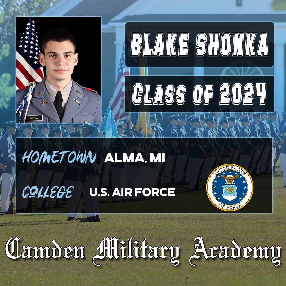 Congratulations to Cadet Blake Shonka! #camdenmilitary #seniorspotlight