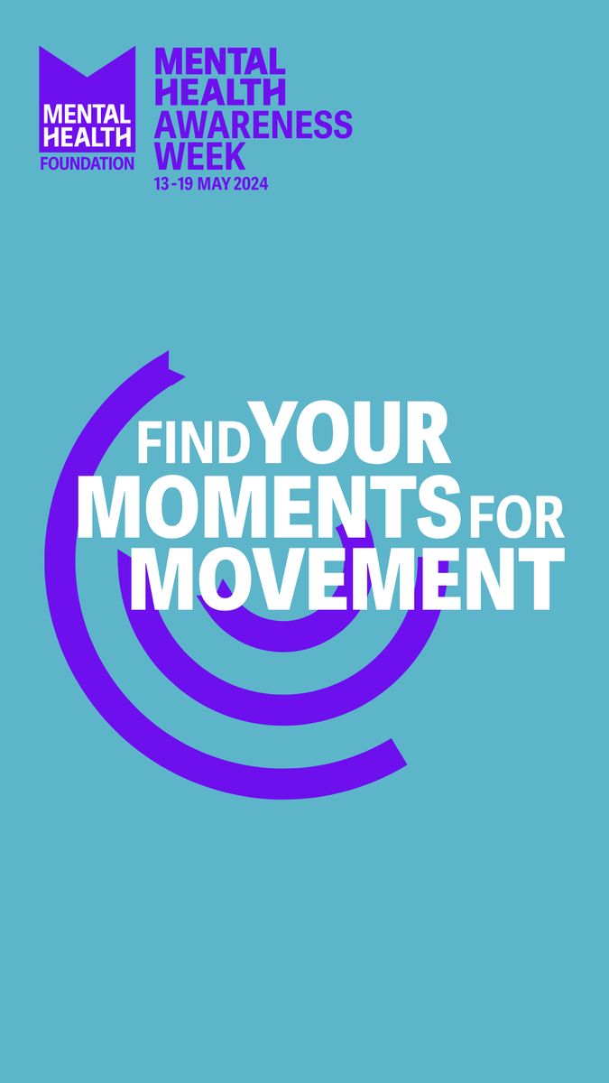 We’re proud to support @mentalhealth this #MentalHealthAwarenessWeek – 13 to 19 May. Join in and help to create a world with good mental health for all. Find out more and get involved: mentalhealth.org.uk/mhaw #MomentsForMovement