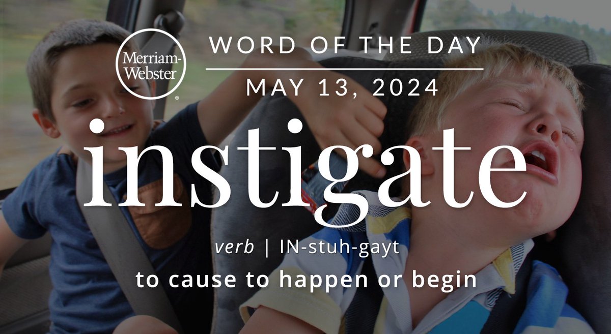 The #WordOfTheDay is ‘instigate.’
ow.ly/Syxk50RCb6Y