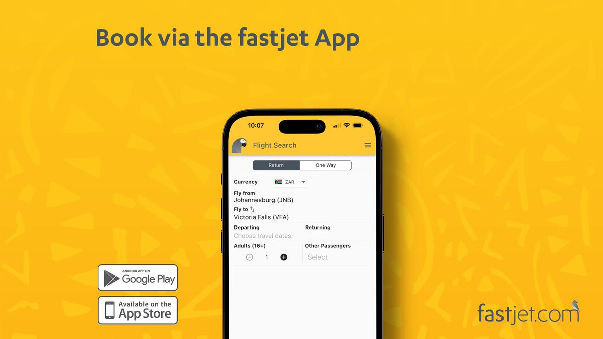 Download and Book your next fastjet flight via the user-friendly fastjetApp. Android | bit.ly/3xtLhHb iOS | apple.co/3vADm6s #fastjet #fastjetApp #Download