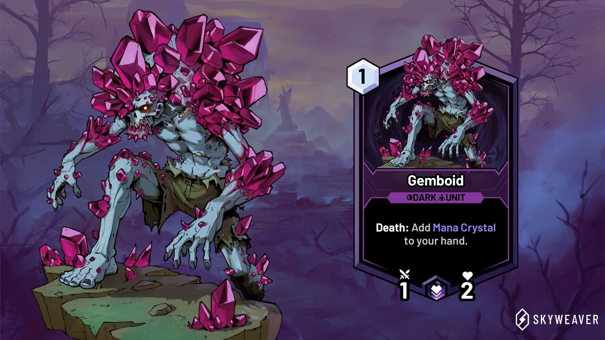 “As the infection progresses, the Hex Crystals eventually overtake their host completely.” – Sitti, Notes

Check out all the details about Gemboid here 👉 go.skyweaver.net/Gemboid