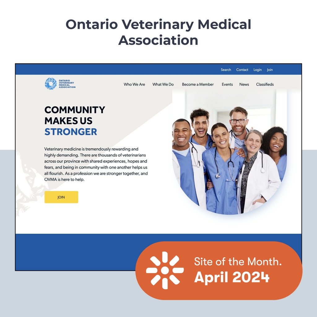 Inorbital wins Kentico's Site of the Month for our ovma.org redesign! 🏆

OVMA challenged us to revamp their site for better service. With fresh vision, we tackled strategy, UX, design, & development. 💡

#Kentico #SiteOfTheMonth #WebDesign #OVMA #InorbitalDesigns