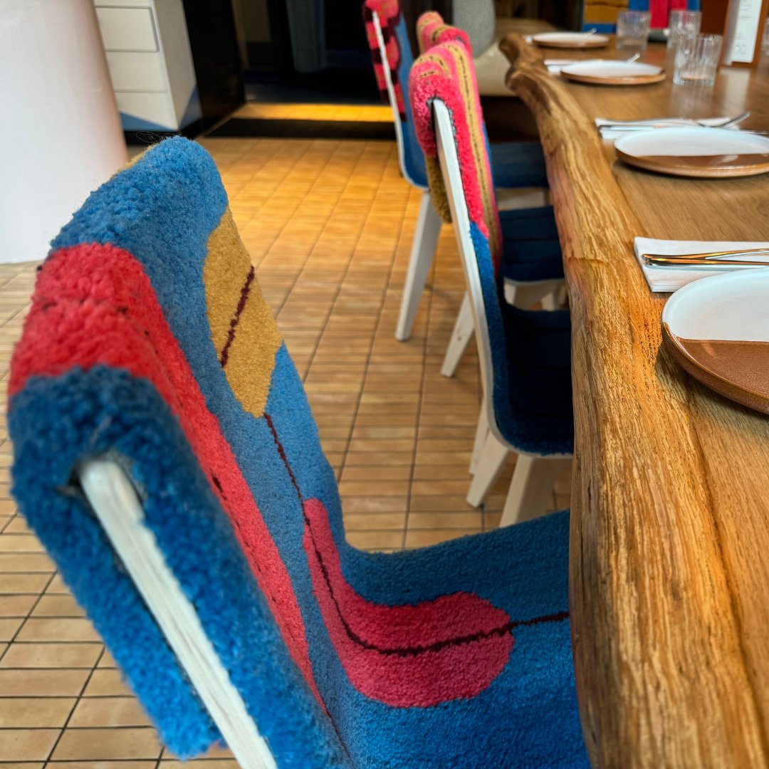 You can see the Gelato soft side chair adds a pop of colour and personality to Wahaca. The Geleto soft side chair offered a stylish platform for the rug upholstery to be added. This adds to the colourful ambiance ⁠and works perfectly against the natural wood tables. ⁠

#Wahaca