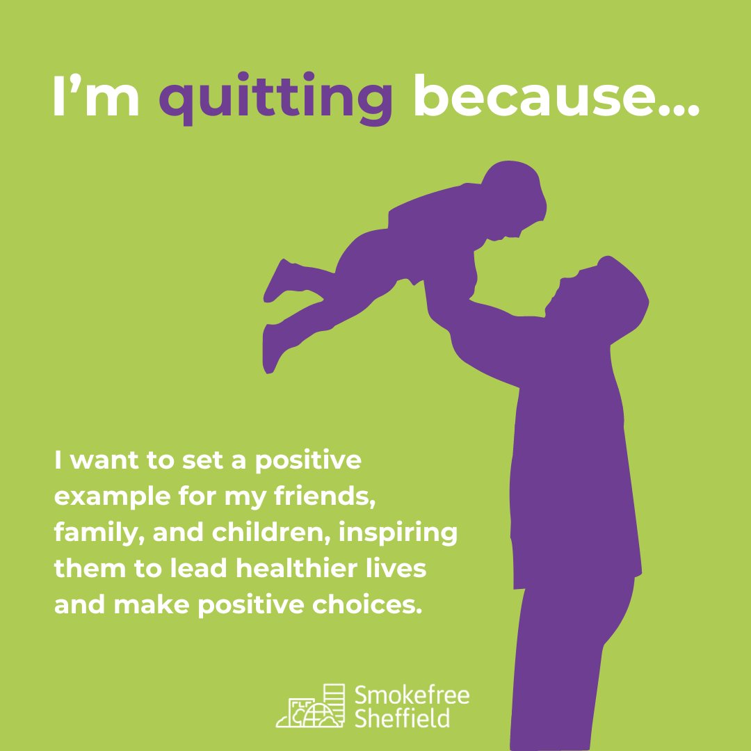 Don't just do it for you, do it for them, too. 👨‍👧‍👦 By quitting smoking, you're setting a positive example for everyone around you by showing them it's possible. Make that first step 👉 smokefreesheffield.org/how-to-quit/se…