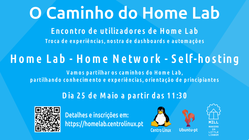 Este mês vamos ter várias actividades relacionadas com #HomeLab #SelfHosting #HomeAutomation #HomeAssistant, no dia 25 de Maio!
Inscrevam-se!