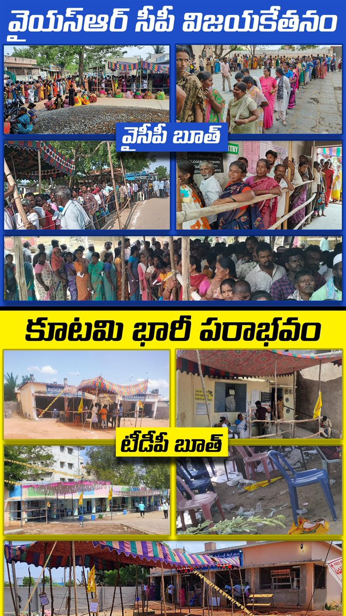 YSRCParty's tweet photo. భారీ జనంతో జగనన్న విజయాన్ని సూచిస్తున్న వైసీపీ బూత్ లు…

చంద్రబాబు ఓటమి ఖాయం చేస్తున్న టీడీపీ ఖాళీ బూత్ లు!

#RejectTDPSaveAP 
#YSRCPWinningBig 
#YSJaganAgain 
#VoteForFan 
#YSJaganWave https://t.co/Q2BANcg1rQ