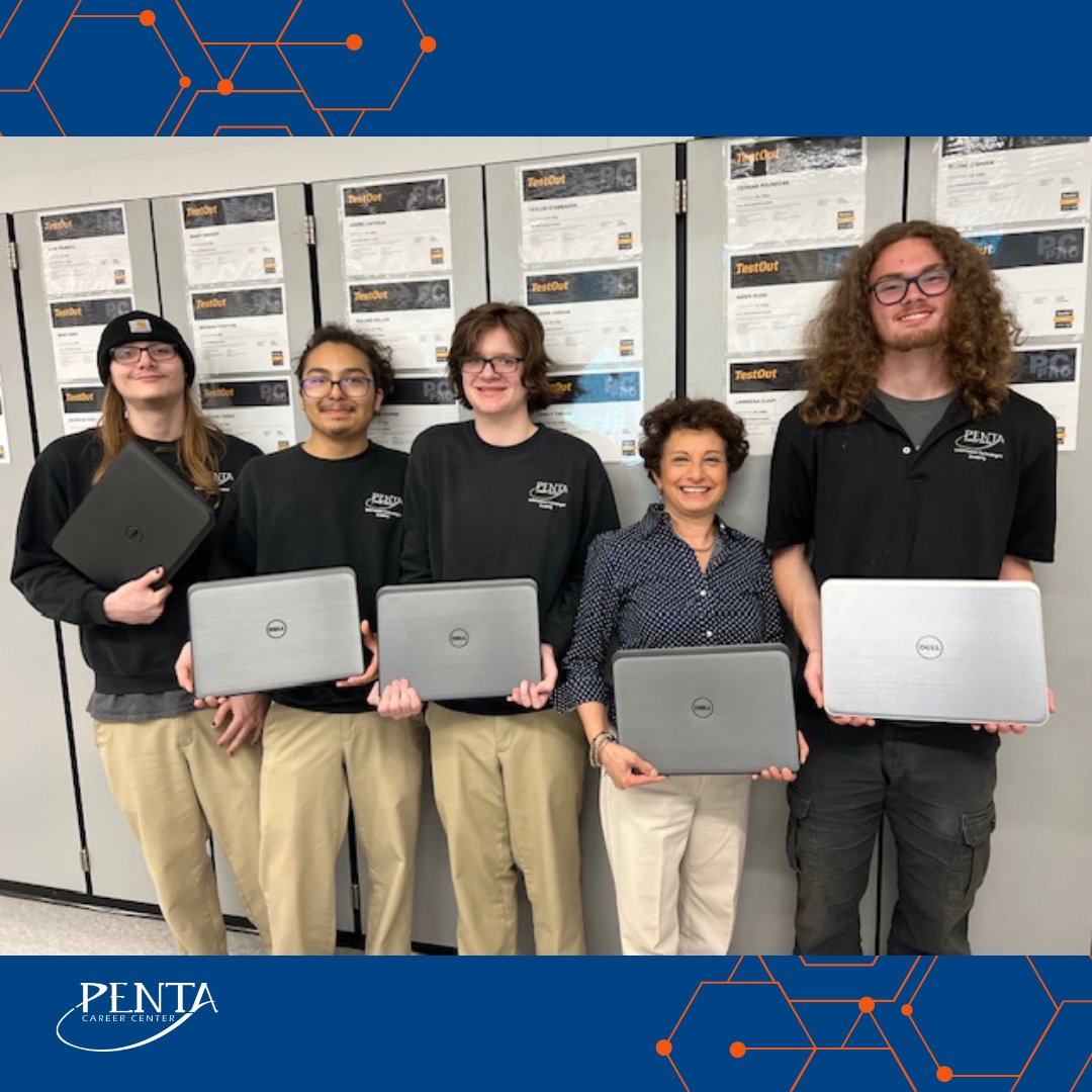 🌟 Kudos to our senior students from Penta's Information Technologies Academy for their generosity! Donating 17 laptops to The Inspiration Kitchen workforce development program at Lott Industries. Making a difference through tech and empowerment. #PentaPride #SuccessReady 🙌