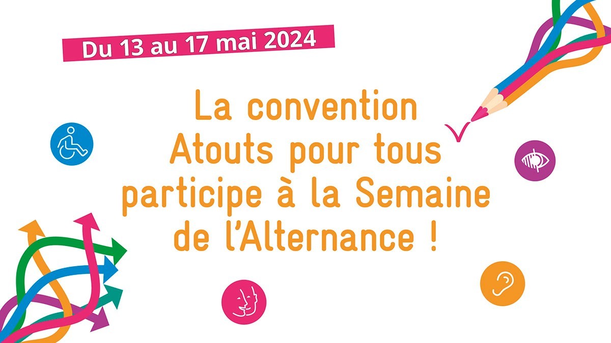 Du 13 au 17 mai 2024,  Atouts pour tous mène une action de promotion des offres d’apprentissage des employeurs partenaires à destination des jeunes en situation de handicap.

Retrouver la présentation de la plateforme Atouts pour tous sur : youtu.be/NoNIuFilT1M