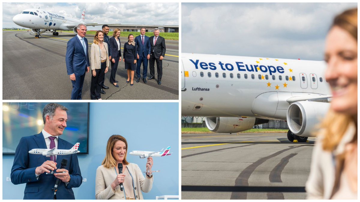 Yes to Europe! Thank you @lufthansa, @_austrian, @FlyingBrussels and @eurowings for joining our efforts in getting the message across: Every voice, every vote, matters. #UseYourVote #EUelections2024 @alexanderdecroo