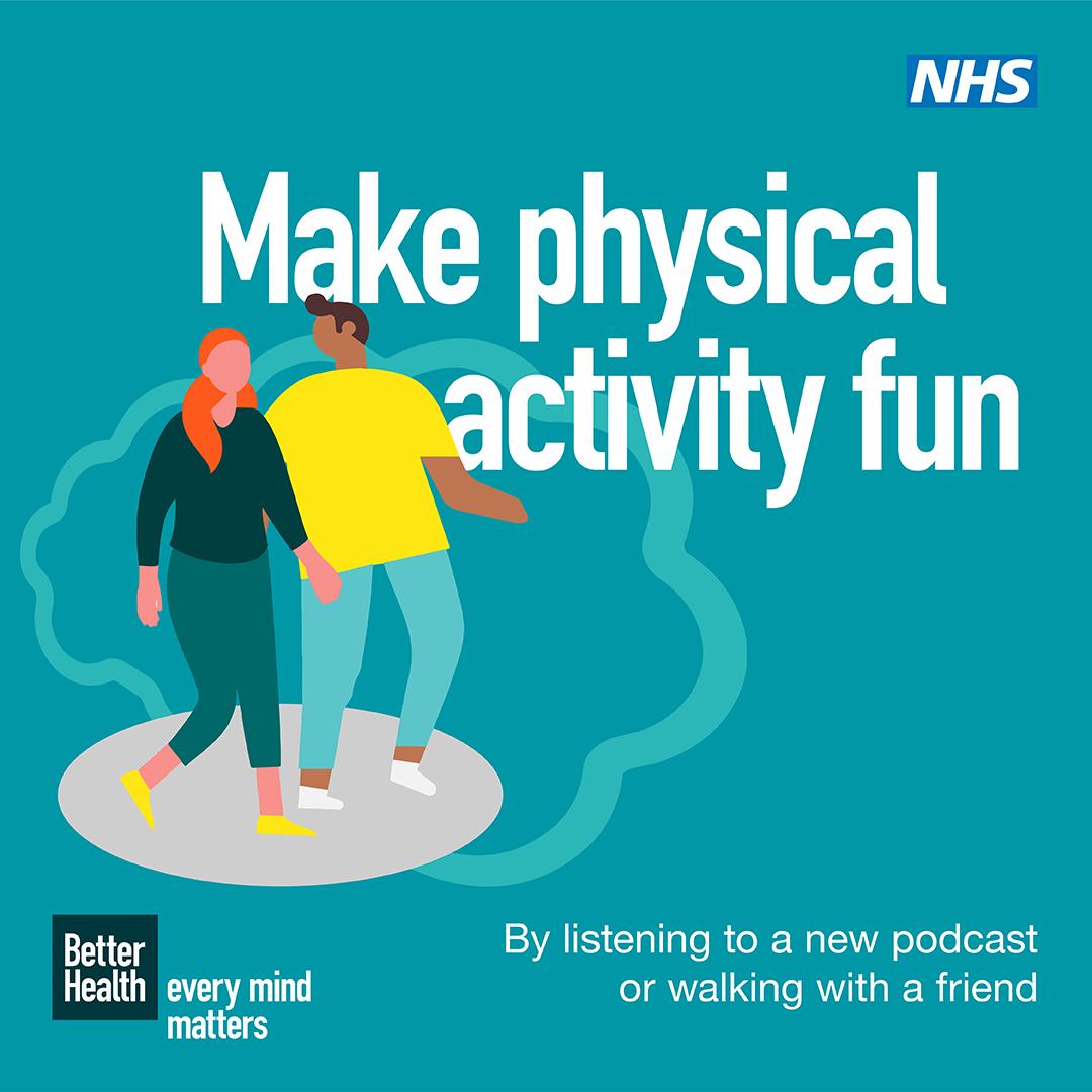 This week is Mental Health Awareness Week, with this in mind, we'll be kickstarting the week with our top tips to help you get active for your mental wellbeing. 🧠🏃‍♀️ 😆 Make a physical activity fun - listen to a new podcast or walk with a friend. #MentalHealthAwarenessWeek