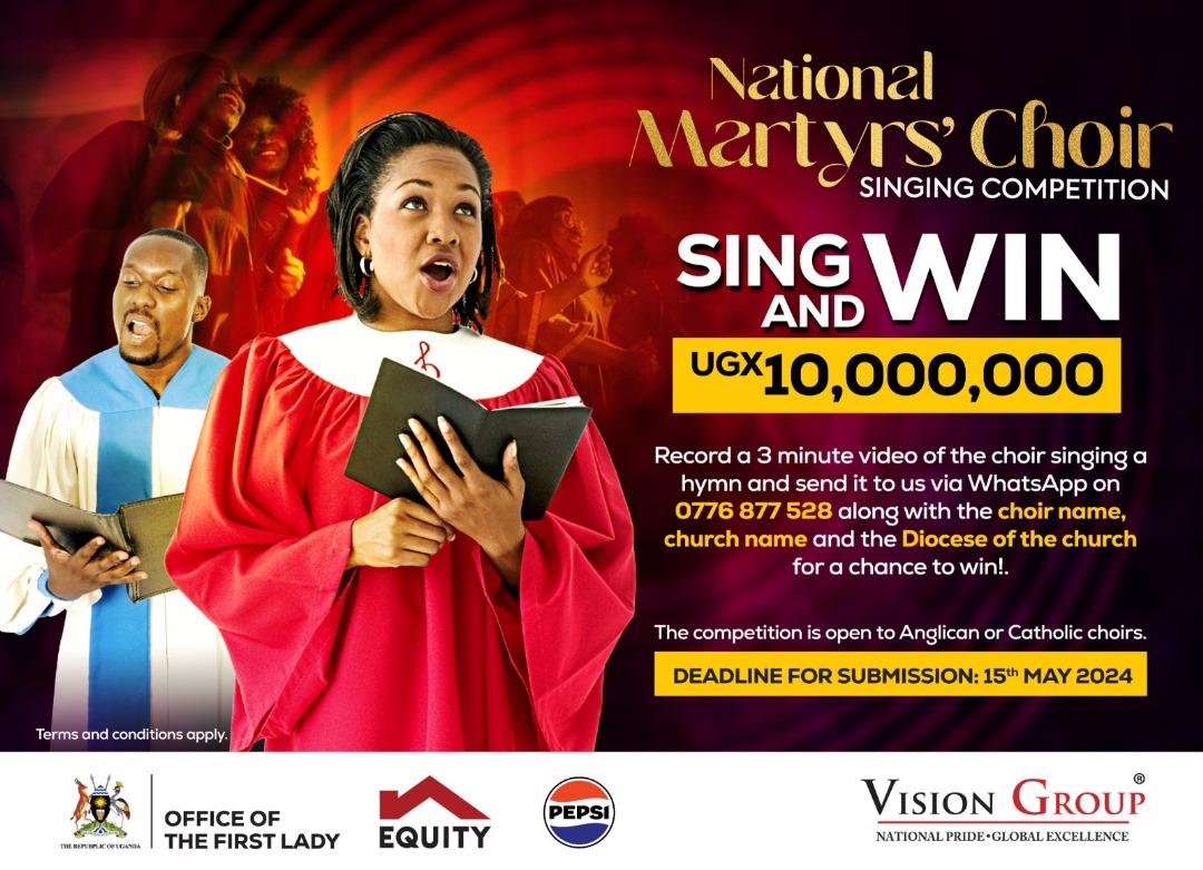 Ba Dear! The National Martyrs Choir Singing Competition 2024 is on! Send flier to your church @newvisionwire receiving entries I.Central Region II.Northern Region III.Western Region IV.South Western Region V.West Nile Region VI.Eastern Region VII.Ateker Region