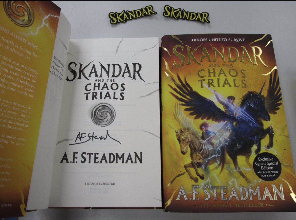 We have a few #signed copies left of Skandar and the Chaos Trials by @annabelwriter in #Haverfordwest #Pembrokeshire or at ebay.co.uk/itm/1667500787…
And while stocks last, it has a #free #patch 

@SimonSaysBooks #bookshopsigned #skandar #sundaytimesbestseller