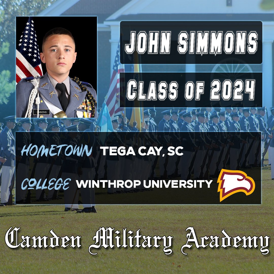 Congratulations to Cadet John Simmons! #camdenmilitary #seniorspotlight