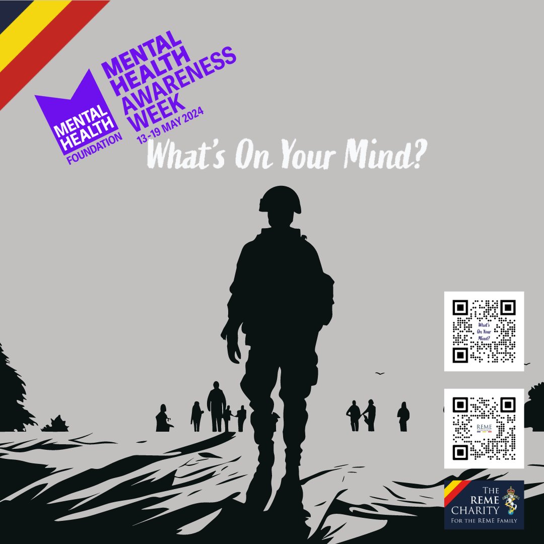 This week is #MentalHealthAwarenessWeek. Remember - your REME comrades are always there for you whether you need help with serious matter, or if you just need someone to talk to. #OnceREMEAlwaysREME #Whatsonyourmind?